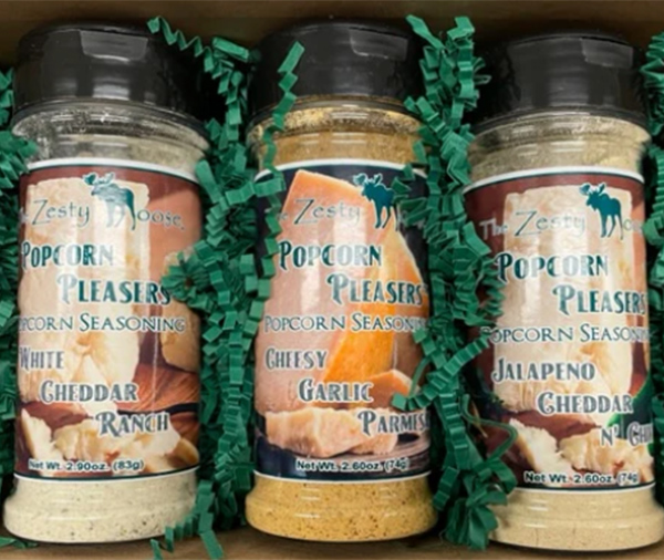 <b>Popcorn Pleasers Gift Set:</b> Spice up any movie night with our perfect Popcorn Gift Set, complete with three handcrafted seasonings. Contains Cheesy Garlic Parmesan, Jalapeno Cheddar n' Chive and White Cheddar Ranch flavors.